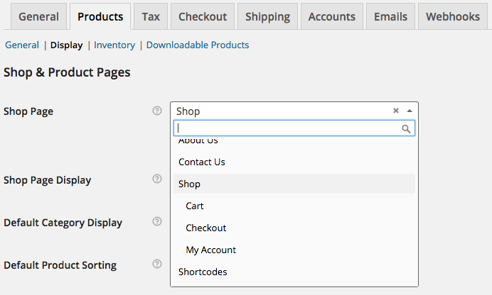 WooCommerce Set Shop Page
